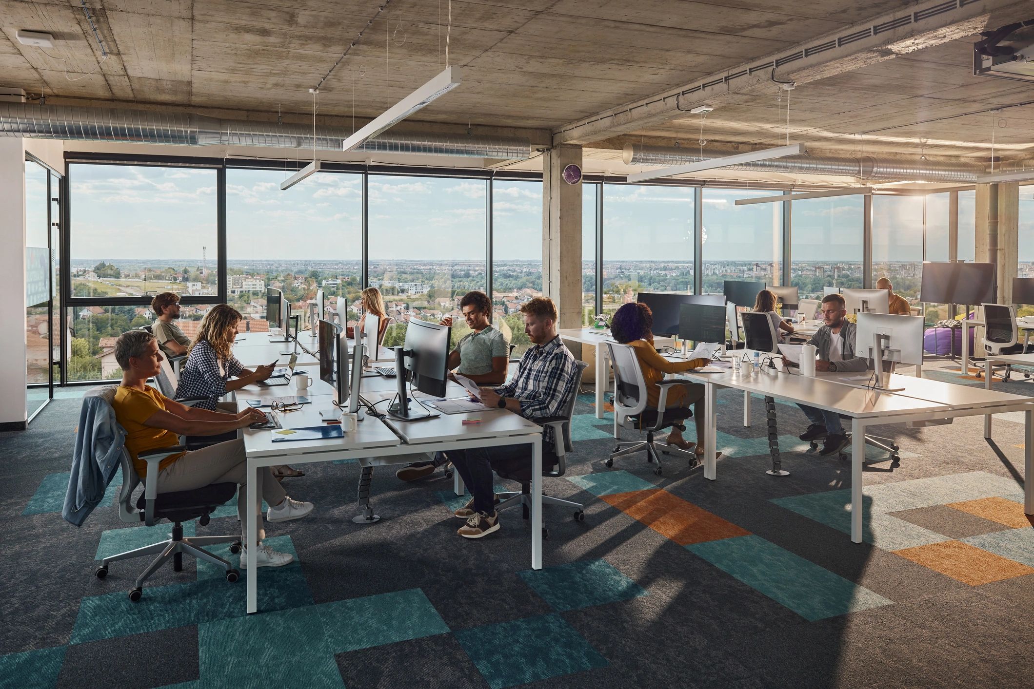 Professional team working in a modern office